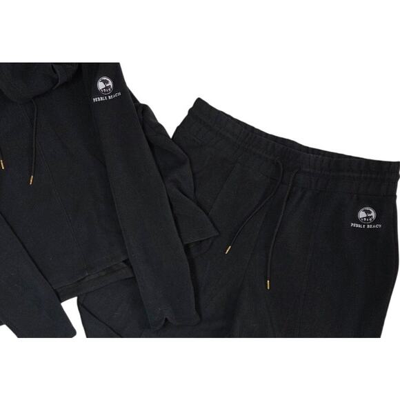 A. Putnam Hoodie Track Suit Set Pebble Beach — XL Athleisure Black Cotton Blend - Picture 2 of 11